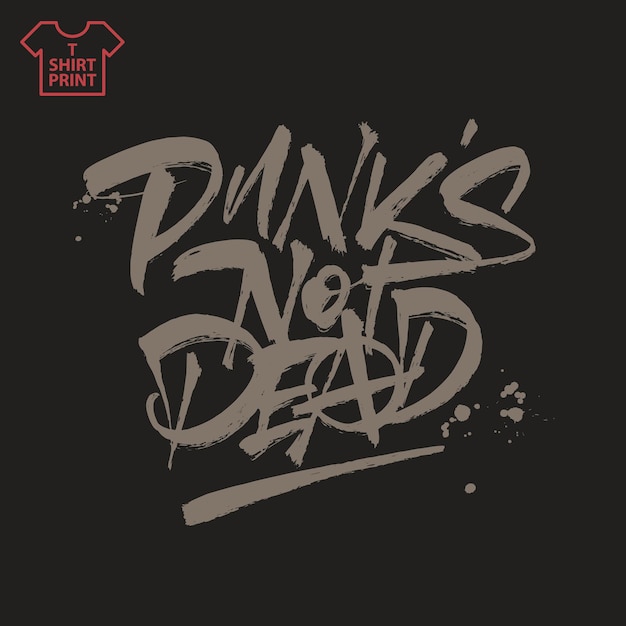 Letras à mão punks não mortos para impressão em camisetas e souvenirs. ilustração vetorial.