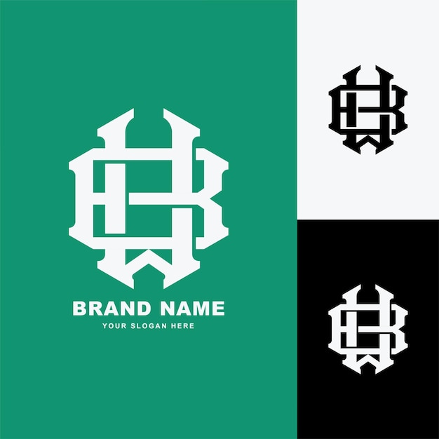Vetor letras bw ou wb modelo de logotipo inicial para roupas, vestuário, marca