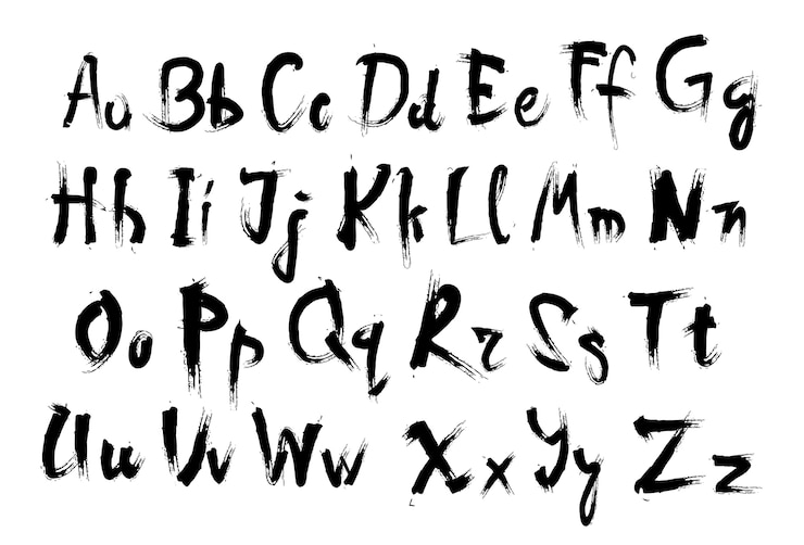 Vetor letras de alfabeto coleção conjunto de letras de texto