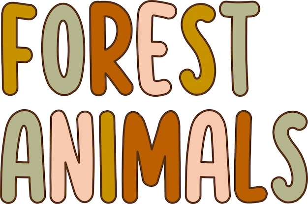 Vetor letras de animais da floresta