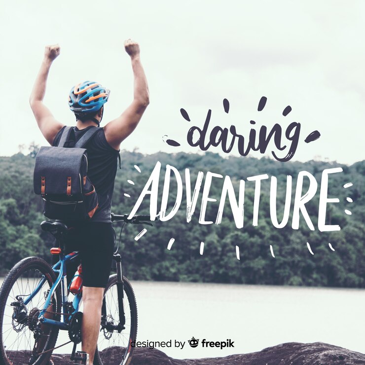 Vetor letras de aventura com foto