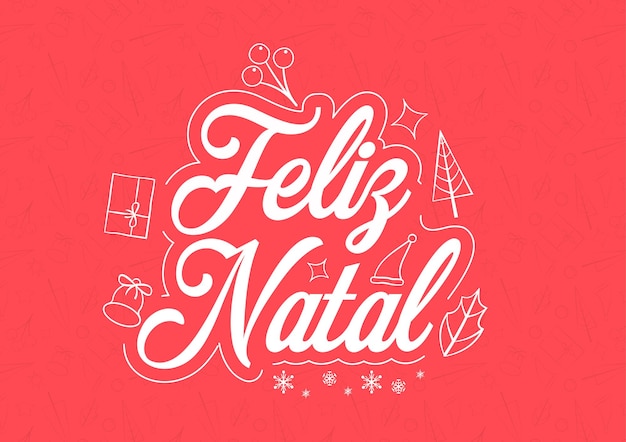 Vetor letras de banner feliz natal papai noel