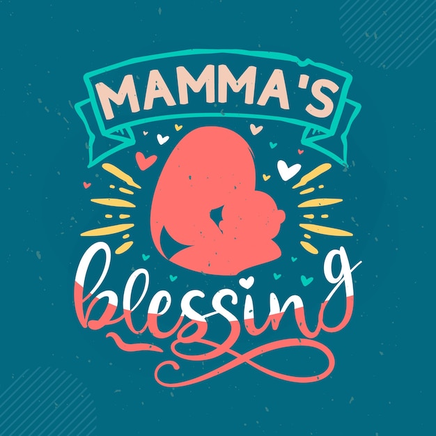 Letras de bênçãos da mamãe mama premium vector design