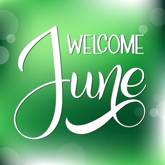 Letras de boas-vindas de junho. elementos para convites, cartazes, cartões comemorativos. boas festas