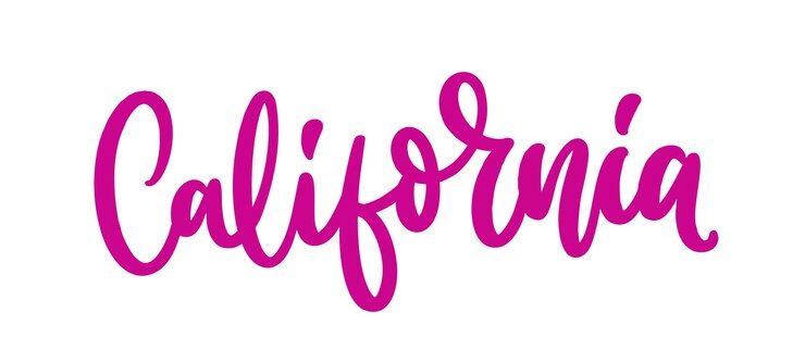 Vetor letras de caligrafia manuscrita da califórnia
