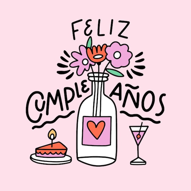 Vetor letras de conceito de feliz aniversário