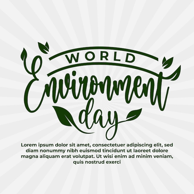 Letras de design vintage do dia mundial do meio ambiente