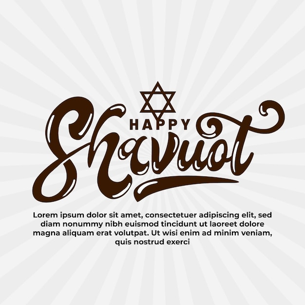 Letras de design vintage feliz shavuot