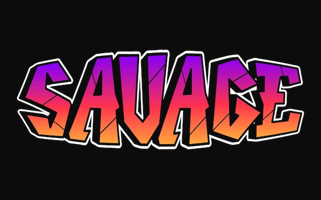 Letras de estilo de grafite de palavra selvagem