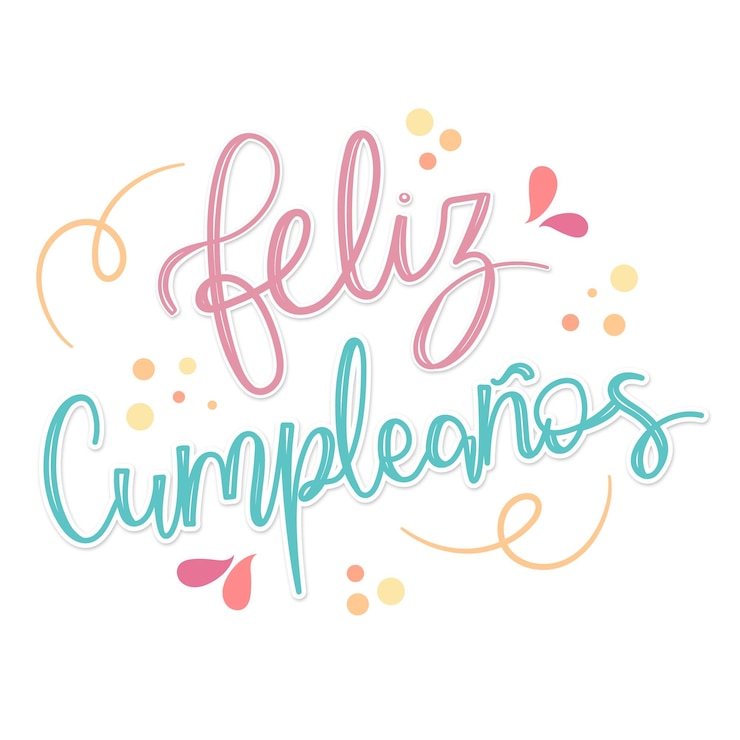 Vetor letras de feliz aniversário em espanhol