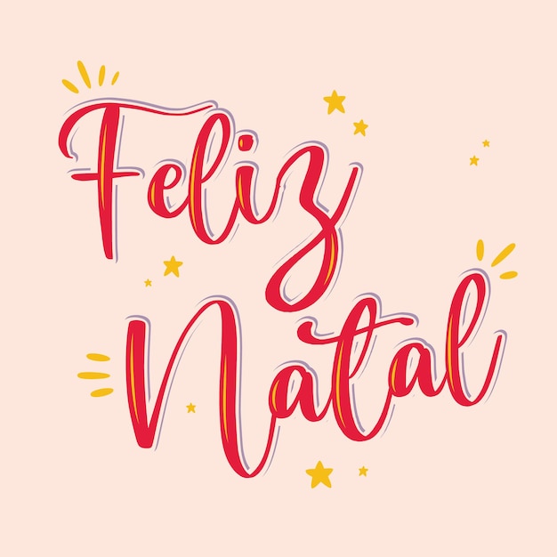 Vetor letras de feliz natal na tradução do português brasileiro feliz natal