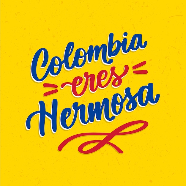 Letras de frases colombianas desenhadas à mão