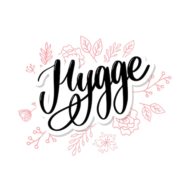 Letras de hygge com flores