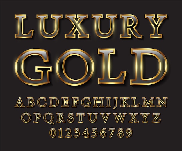 Letras de luxo em preto e ouro