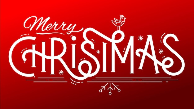 Letras de mão de Natal feliz para ilustração vetorial de design de férias de inverno