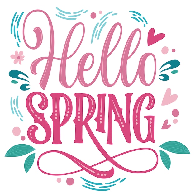 Letras de primavera linda, ótimo design para qualquer finalidade - olá primavera.