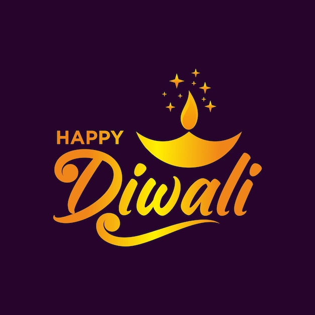 Letras de tinta colorida caligráfica desenhada à mão de ilustração vetorial feliz de diwali