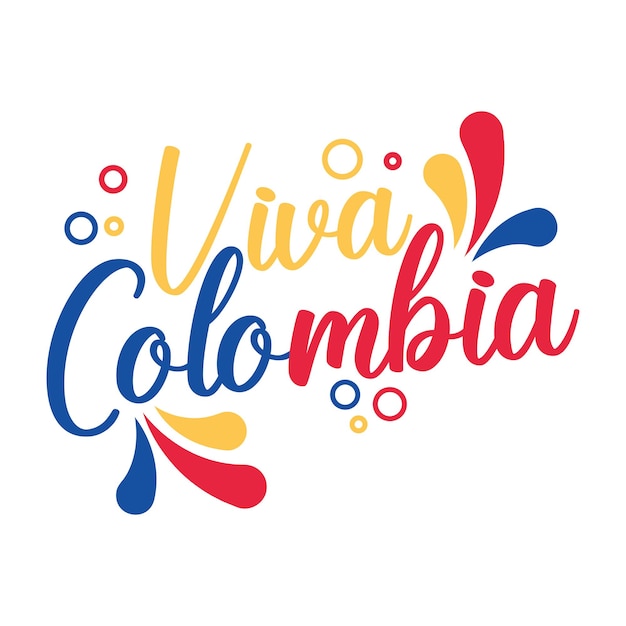 Vetor letras de viva colômbia