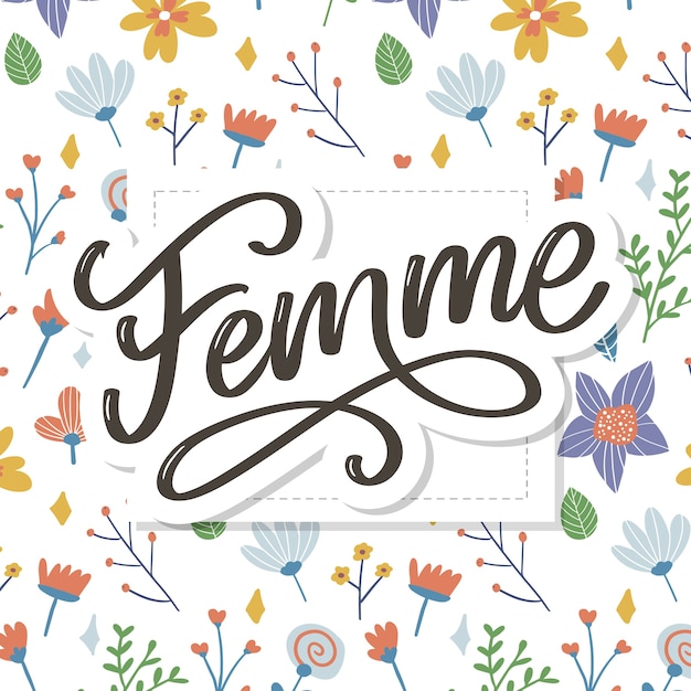 Letras decorativas de texto femme