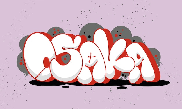 Letras desenhadas à mão estilo osaka graffiti bubble