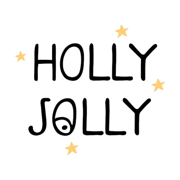 Letras desenhadas à mão holly jolly