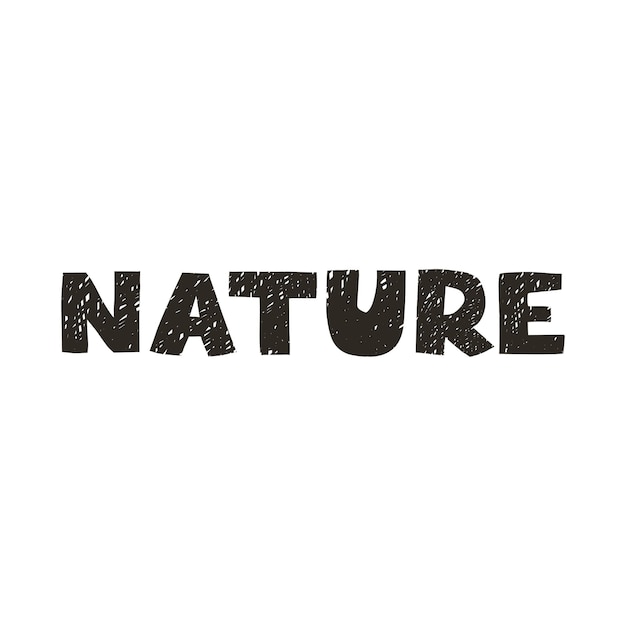 Vetor letras desenhadas à mão natureza