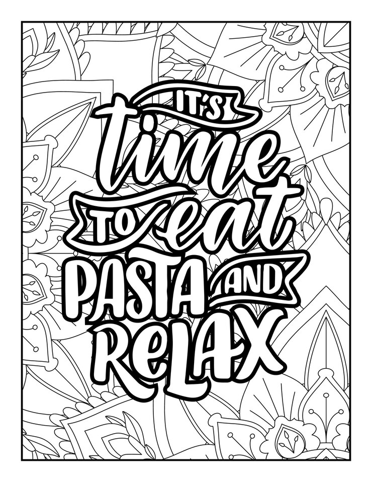 Letras desenhadas à mão para livro de colorir ilustração vetorialCitasCitas motivacionais Página para colorir