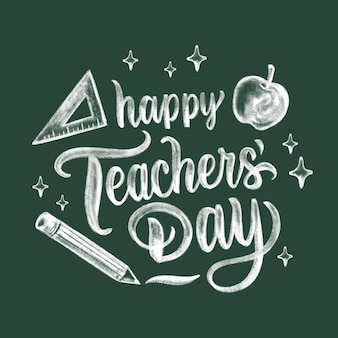 Letras desenhadas à mão para o dia dos professores