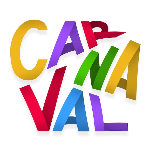 Vetor letras divertidas núcleos de carnaval