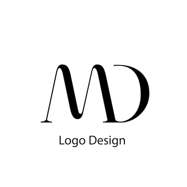 Letras do alfabeto iniciais monograma logotipo md dm md