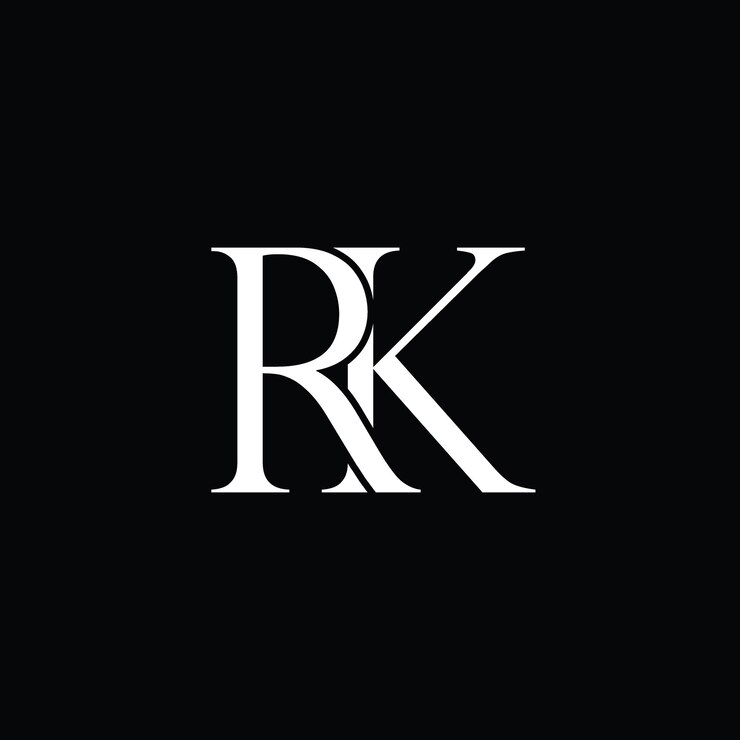 Vetor letras do alfabeto logotipo rk monograma
