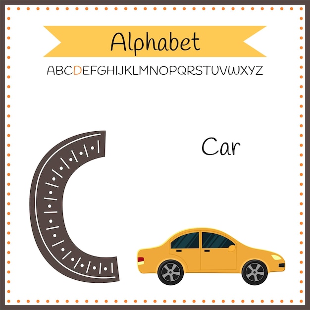 Letras do alfabeto maiúsculo inglês em um fundo branco. ilustração em vetor letra c.