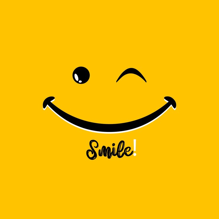 Vetor letras do dia mundial do sorriso com um desenho vetorial de rosto feliz bonito