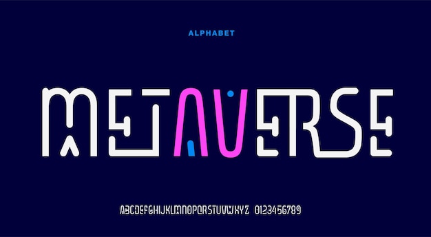 Vetor letras e números do alfabeto de design de fonte de estilo moderno simples