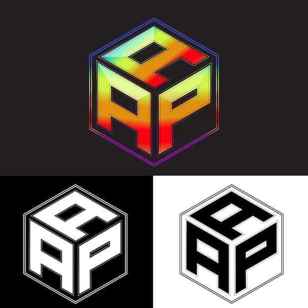 Vetor letras iniciais aap polígono design de logotipo imagem vetorial