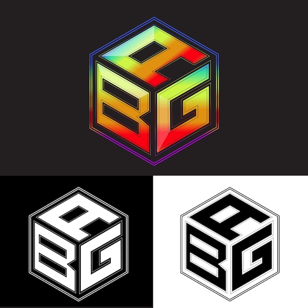 Vetor letras iniciais abg polígono design de logotipo imagem vetorial