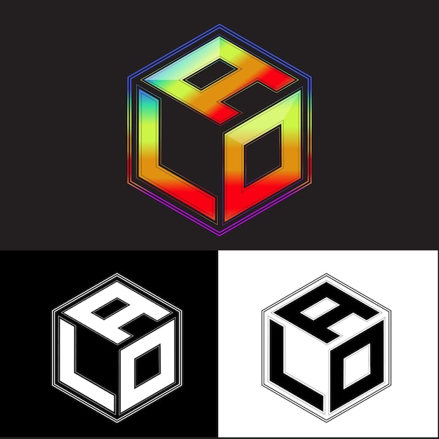 Vetor letras iniciais alo polígono design de logotipo imagem vetorial