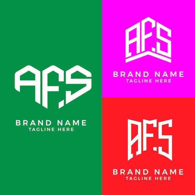 Vetor letras iniciais criativas projetos de logotipo do pacote afs.