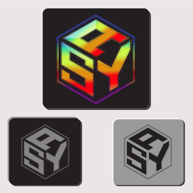 letras iniciais design de logotipo de polígono asy imagem vetorial
