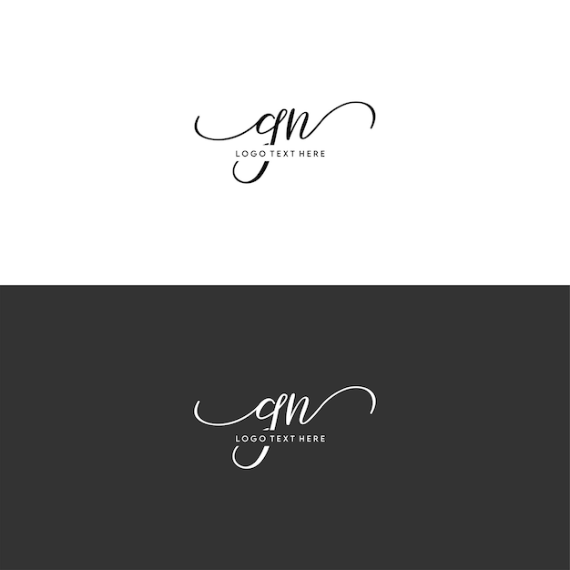 Letras iniciais gn com redemoinhos, letras cursivas gn em estilo monograma, letras manuscritas gn, logotipo gn