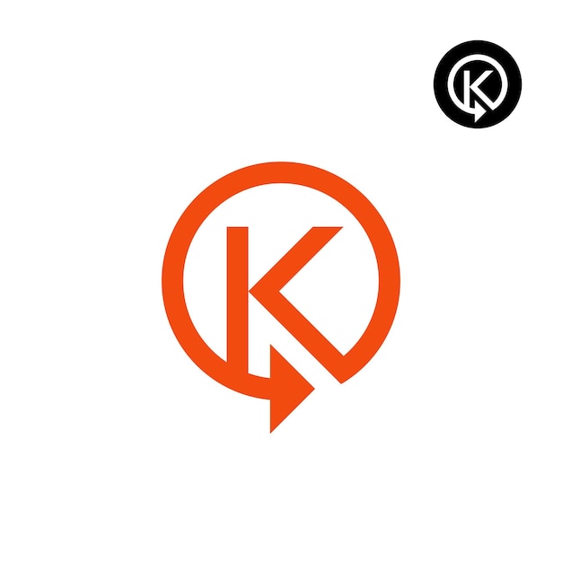 Vetor letras k arco de redefinição ou qualquer projeto de logotipo re