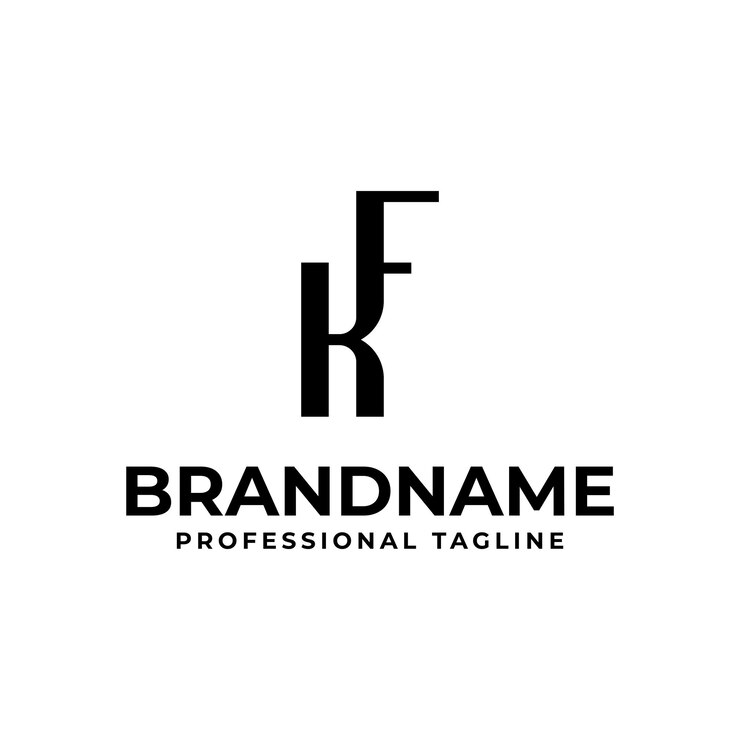 Vetor letras kf monograma logotipo adequado para qualquer empresa com as iniciais fk ou kf