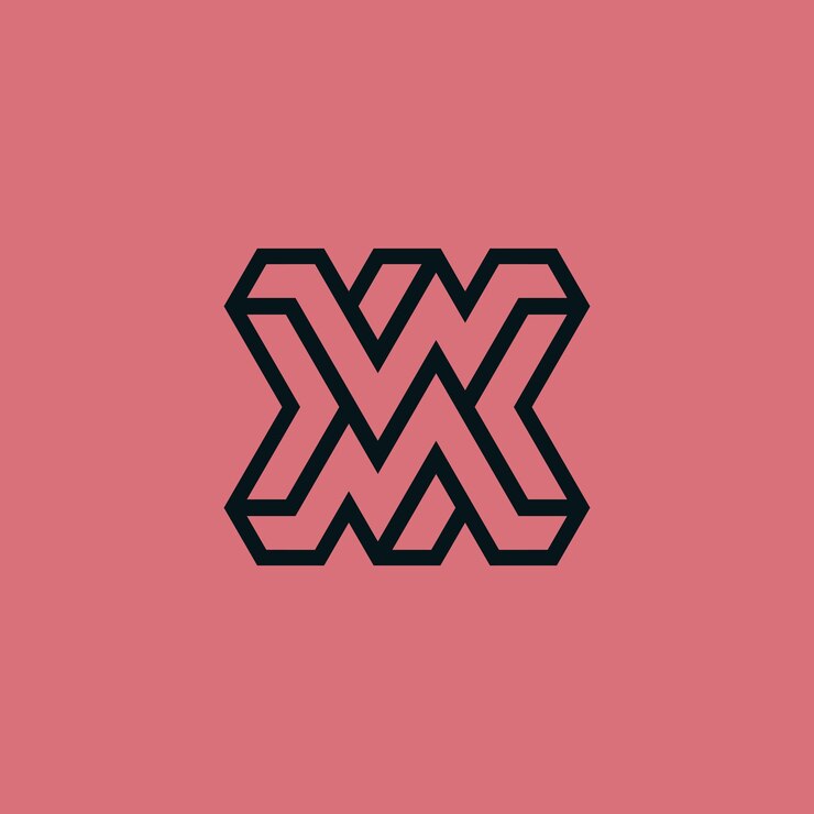 Vetor letras modernas mw ou logotipo do monograma de linhas wm