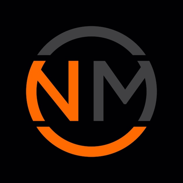 Vetor letras nm, mn, n, m logotipo abstrato monograma