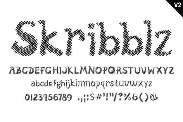 Vetor letras skribblz artesanais color design tipográfico de arte criativa