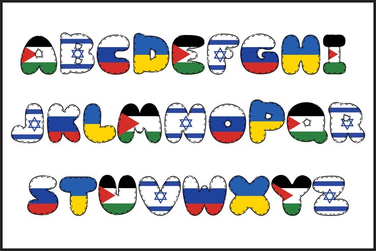 Vetor letras stop war artesanais a cores arte criativa design tipográfico