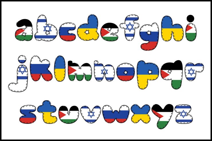 Vetor letras stop war artesanais a cores arte criativa design tipográfico