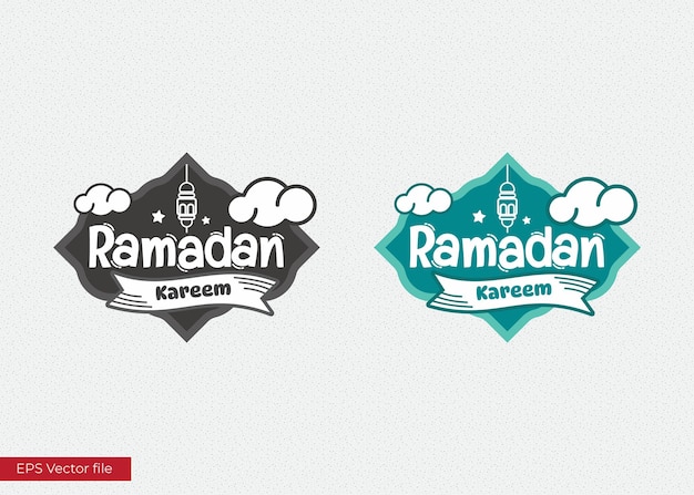 Letras vetoriais texto de ramadan kareem com ilustração de lanterna