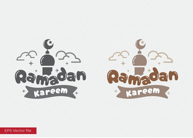 Letras vetoriais texto de ramadan kareem com ilustração de lua e estrela 01