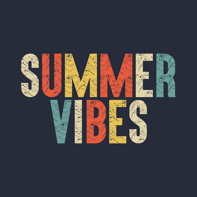 Letras vintage de vibrações de verão